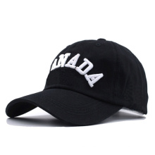 Gorra de béisbol lavada piedra bordada negra y anaranjada de encargo